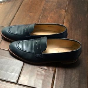 J.Crew Leather Navy Loafers, Size 8.5